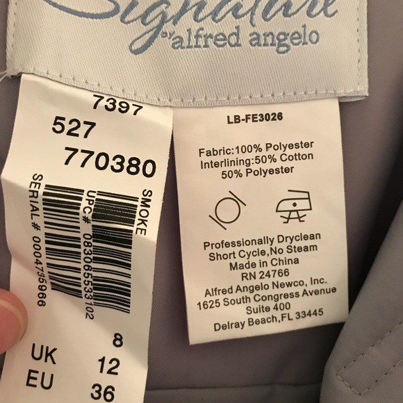 NWT Alfred Angelo smoke grey bridesmaid dress - Picture 5 of 8